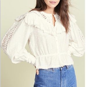 LoveShackFancy Suzanne Blouse Sz M - NWOT